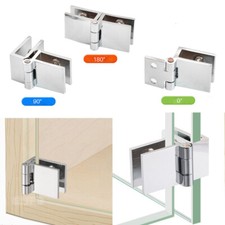 2/4x Silver Bathroom Shower Glass Door Hinges Cabinet Hardware Clamp Hinge Set
