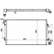 AVA Engine Cooling Radiator With Brazed Aluminium Fins Fits Audi Seat Skoda VW