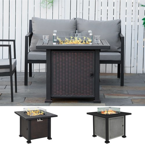 Square propane gas fire - square,