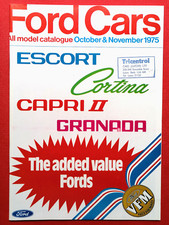 1975 FORD CARS Brochure - JPS Capri Escort Cortina 2000E Granada Ghia Coupe MINT
