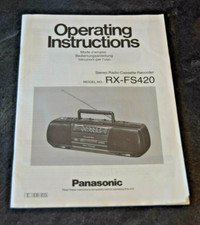 Panasonic Vintage Radio Cassette Player RX-FS420 Boom box INSTRUCTIONS Manual