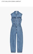 Zara Women’s sleeveless Denim Jumpsuit Size S NEVER WORN