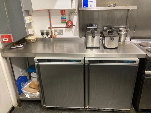 Stainless steel worktop with - stainless,
