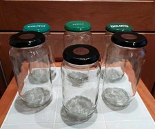 6 Large Empty Clear Glass Jars