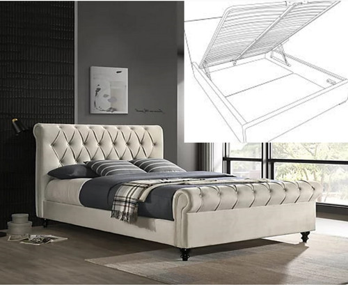 Handcrafted sleigh bed - handcrafted, with