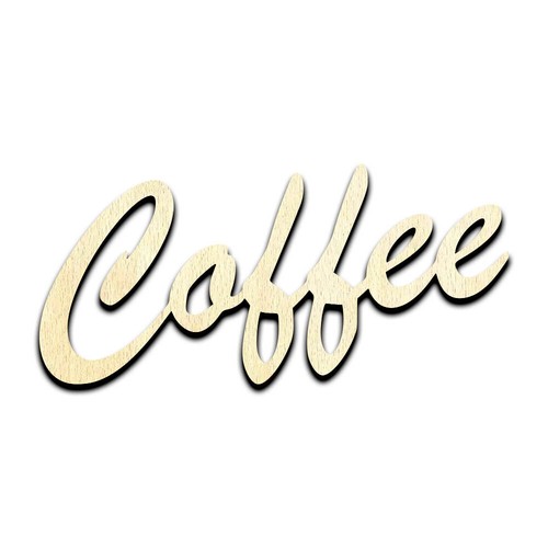 Coffee word text laser - word, out