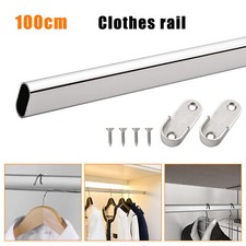 Wardrobe Rail Oval 30x15 Wardrobe Pole Hanging Tube Bar Clothes Storage Chrome