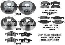 JEEP GRAND CHEROKEE WG WJ FRONT AND REAR BRAKE DISCS PADS SET 1999-2004 305 MM