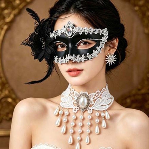 Feather mask costume - mask,