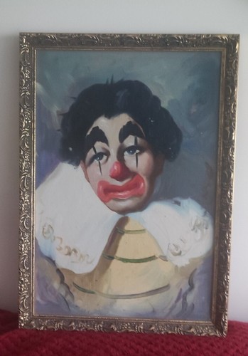Vintage oil painting circus - oil,