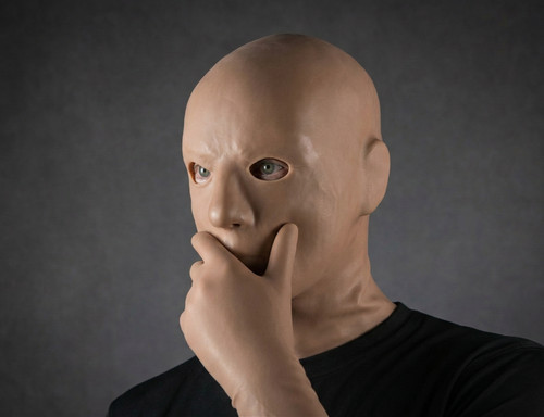 Brown latex hood long - brown,