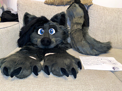 Grey wolf fursuit partial - grey,