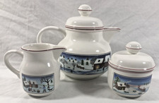 Villeroy & Boch Design NAIF CHRISTMAS tea serving set - teapot, creamer, sugar