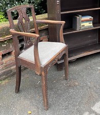 Carved Oak Antique Elbow Chair / Carver Armchair