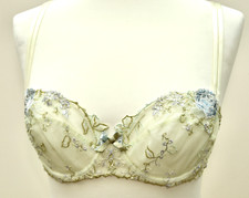 Lise Charmel Garden Glam Bra 34B + Knickers BNWT Sz M Pale Green Embroidered