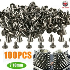 100Pcs 10mm Punk Cone Spikes