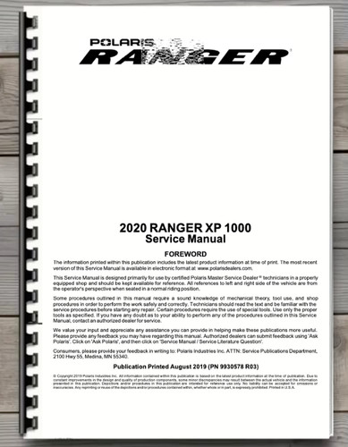 Polaris ranger 1000 service - ranger,