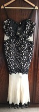 **LIPSY-VIP**BLACK & NUDE LACE BALLGOWN DRESS**SIZE 14**FREE POSTAGE**BNWT**