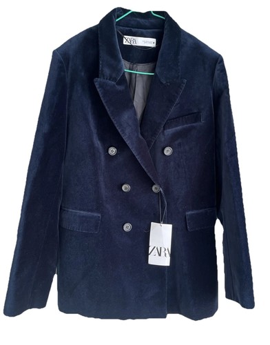 Zara navy blue velvet - velvet, double