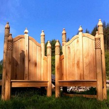 Ornate hand carved solid - solid, oak