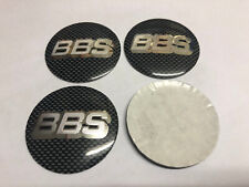 4x BBS Wheel Centre Sticker Brand New Cap Sticker 70mm Black/Silver Carbon Fiber