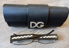 Dolce and Gabbana Eyeglasses DG 1160-B Women Black & Silver Metal Glasses Frames