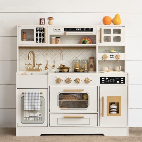 Kids wooden play kitchen - kids, white