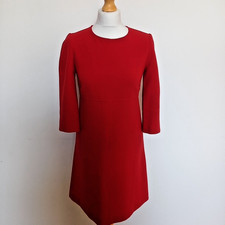 Tara Jarmon UK 8 FR 36 Classic Red Short Day Dress French Designer
