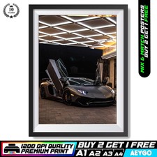 LAMBORGHINI AVENTADOR SV Wall Art Print Poster Super Sport Car Large Size A4 A3