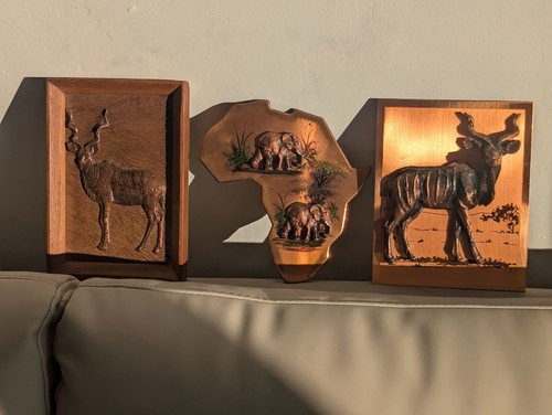 African brass collectable wall - brass,collectable,
