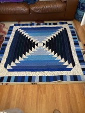 Blue Handmade Quilt Throw