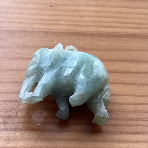 Vintage green jade elephant - green,