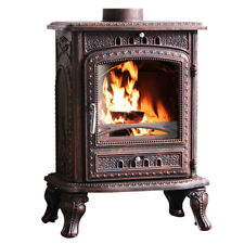 6KW Log Wood Burning Stove Antique Bronze Fireplace Eco Design Defra Approved