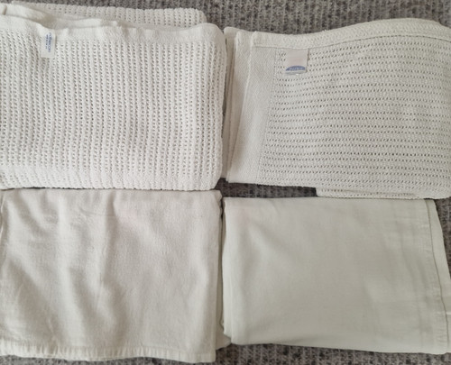 Vintage cot blanket white - vintage,