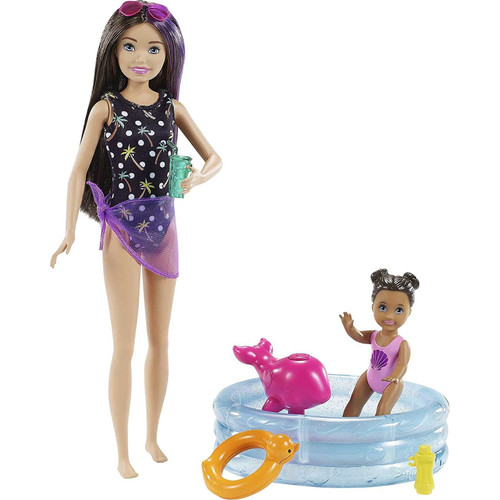 Barbie swim suit brown hair - swim,