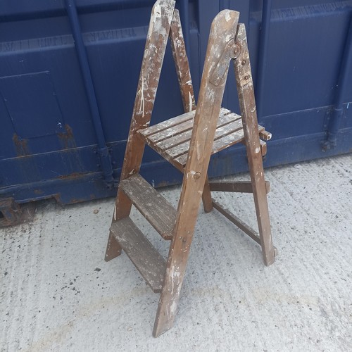 Vintage wooden frame step - wooden, a-frame