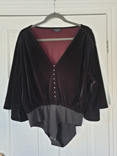 Zara black velvet body top, size L