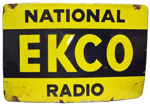 Vintage ekco radio - enamel, sign