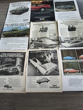 Opel GM Cars Set 9 * Vintage A4 Page UK Advertisment Commodore Cavalier Royale