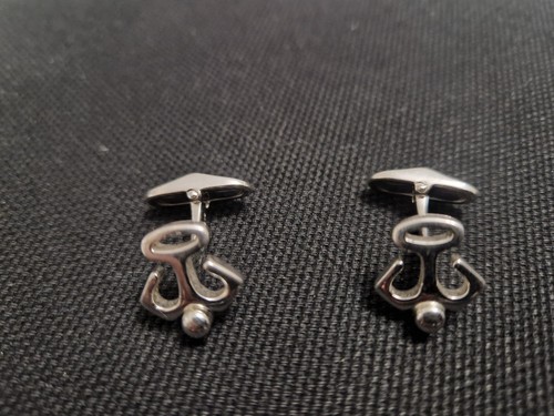 Garrard silver cufflinks - &,