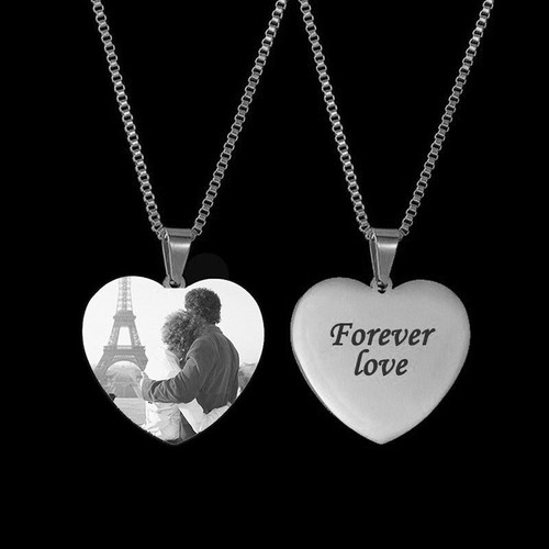 Custom engraved heart photo - custom,