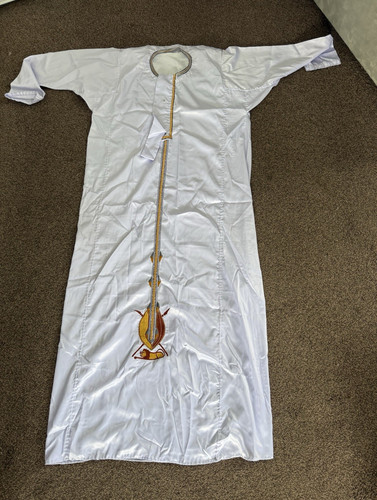 Men white thobe robe gold - men’s,