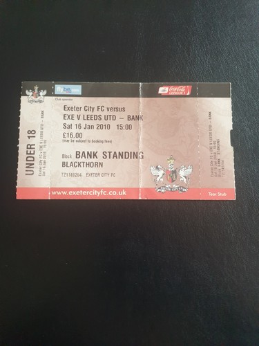 Ticket stub for exeter - ticket, city