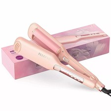 ELLESYE Hair Waver Ceramic Hair Crimper Waver Curling Wand Iron Curler Tongs