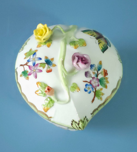 Herend leaf shaped lidded - herend,