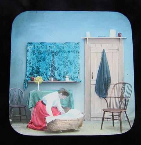 Glass magic lantern slide - glass,
