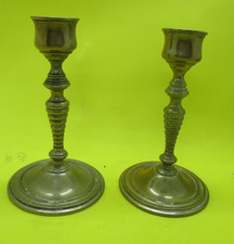 Pair Brass Candlesticks 12 cms