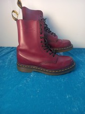 Dr. Martens 1490 Cherry Red Oxblood Burgundy Combat Boots Uk5 10 Hole Eyelet 