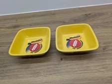 A Pair of Weetabix 70th Anniversary Square Yellow Cereal Breakfast Bowl