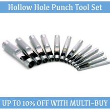 HOLLOW HOLE PUNCH SET for LEATHER HOLE GASKET CARD PAPER BELT LOOP PLASTIC